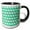Black/White, variant on 3drose, Isometric Cube Pattern Aqua Grey White Geometric Art, 11oz Two-tone Green Mug