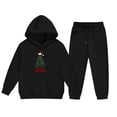 thumbnail image 5 of Birdeem Children's Winter Hooded Sweatshirt Set, Print Long Sweatpants Casual Sports Fleece-lined Warmth Two-piece, 5 of 5