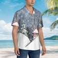 thumbnail image 3 of Kll Men'S Hawaiian Shirt Short Sleeve Button Down Beach Shirts-Watercolor Winter Landscape For Christmas, 3 of 7