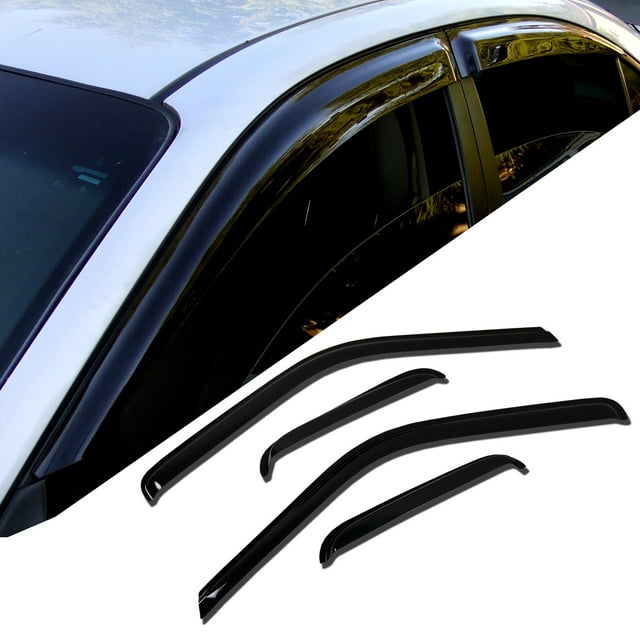 TuningPros WD-510 Tinted Smoke Out-Channel Window Visor Deflector Rain Guard 4-pc Set