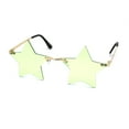 thumbnail image 2 of Womens Star Shape Hippie Pop Color Lens Sunglasses Gold Green, 2 of 4