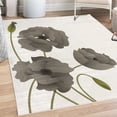 thumbnail image 1 of Floral Decorative Rug, Poppy Flowers Vivid Petals Buds Pastoral Purity Mother Earth Nature Design, Quality Carpet for Bedroom Dorm and Living Room, 6 Sizes, Charcoal Grey, by Ambesonne, 1 of 4