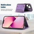 thumbnail image 4 of Nalacover Wallet Crossbody for iPhone 14 Phone Case with Lanyard Strap Credit Card Holder 6.1", PU Leather Protective Handbag Purse Kickstand Bling Diamond Cover Women Girl, Purple, 4 of 10