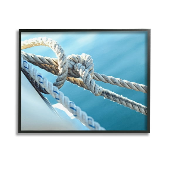 Stupell Industries Nautical Boating Knot Transportation Photography Black Framed Art Print Wall Art, 14 x 11