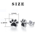 thumbnail image 4 of Black Puppy Dog Cat Pet Paw Print Stud Earrings 925 Sterling Silver for Women, 4 of 5