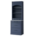 thumbnail image 6 of GZXS 83.7" Tall Pantry Cabinet with Hutch, 5 Drawers and Adjustable Shelves, Faux Marble Top, Modern Freestanding Space-Saving Kitchen & Dining Storage, Blue, 6 of 8