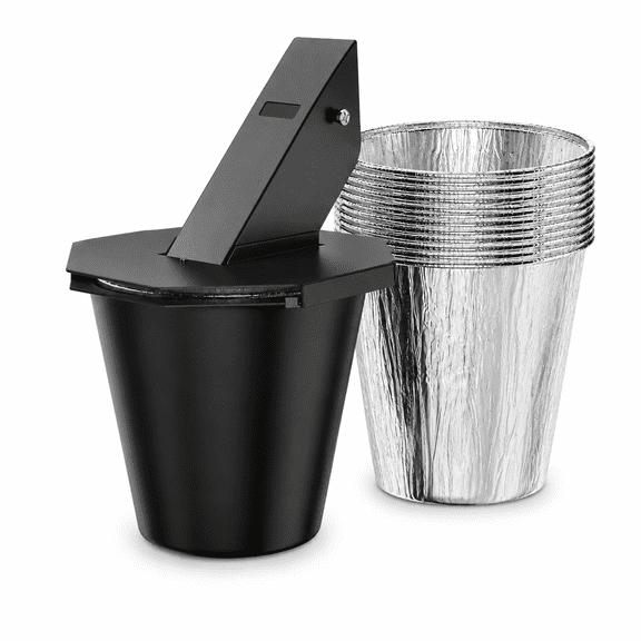 Grease Bucket for Pellet Grill, Fits Traeger and Pit Boss, 12 Liner Set with Lid for Smoker Drip Pan