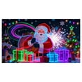 thumbnail image 3 of 13x6ft UV Activated Christmas Garage Door Cover Banner Glows in Dark Holiday Garage Door Covers with Cartoon Santa Fluorescent Cartoon Santa Elf Party Backdrop Xmas Decorations, 3 of 5