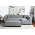 thumbnail image 3 of Uptown-Modern Woven Fabric/Solid Wood Sectional with Ottoman in Gray, 3 of 3