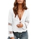 thumbnail image 2 of Blusa Con Cuello En V ANGGREK Camisa Casual Manga Larga Mujer Color Puro Ajuste Holgado, 2 of 6