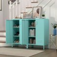 thumbnail image 2 of IRONFFICE Locker Cabinet,Morden Locker Storage Cabinets with Legs,2 Doors Metal Cabinet with Adjustable Shelves for Living Room,Office,Blue, 2 of 15