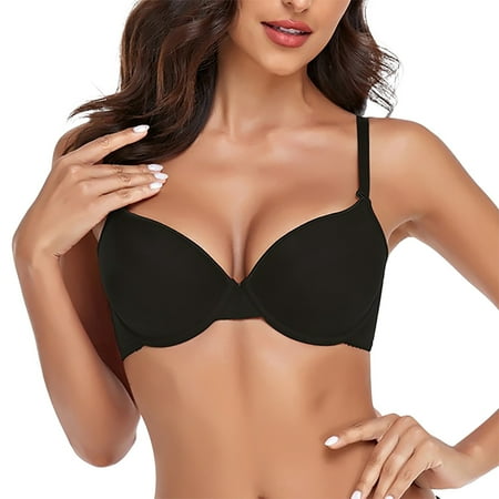 

adviicd Women S Bras Women s Invisibles Comfort Seamless Lightly Lined V Neck Bralette Bra Black B