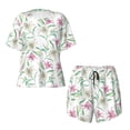 thumbnail image 4 of Naloa Lilies Flowers Women's Short-Sleeved Pajama Set, Loungewear, Summer pajamas, Breathable Cozy - Medium, 4 of 9