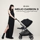 thumbnail image 2 of CYBEX Melio 3 Carbon Stroller, Ultra-Lightweight Stroller, Compact Full-Size Stroller, Reversible Seat, One Hand Fold, Travel System Ready, Infant Stroller for 6 Months+ - Moon Black, 2 of 5