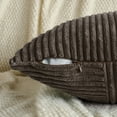 thumbnail image 3 of Fancy Homi Set of 2 Dark Brown Lumbar Boho Decorative Throw Pillow Covers 12x20 inch for Living Room Bedroom Couch, Modern Farmhouse Home Decor, Soft Striped Plaid Corduroy Accent Cushion Case, 3 of 6