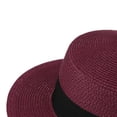 thumbnail image 4 of TFEOQRY Women's British Flat Top Straw Hat Wide Brim UV Sun Protection Breathable Foldable Sun Cap, 4 of 5