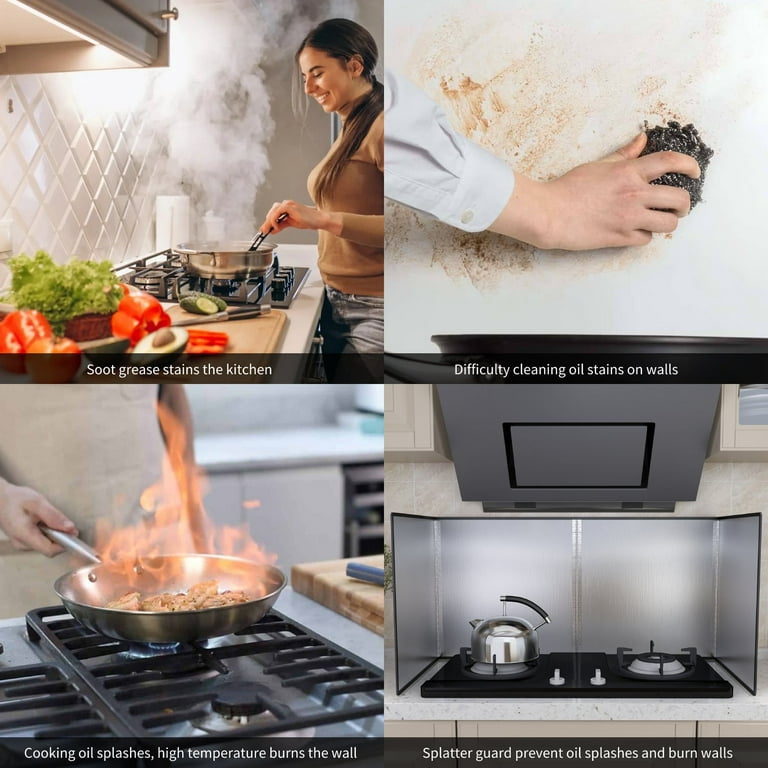 Stove Splatter Guard for Frying, Anti Oil Splatter Screen Stainless Steel  Shield Sheet, Kitchen Grease Splash Guard for Cooking