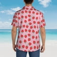 thumbnail image 4 of Fuzoiu Hand Drawn Strawberry Print Hawaiian Shirt for Men, Summer Beach Casual Short Sleeve Button Down Shirts, Men’s Beach Summer Shirts with Pocket,Small, 4 of 7