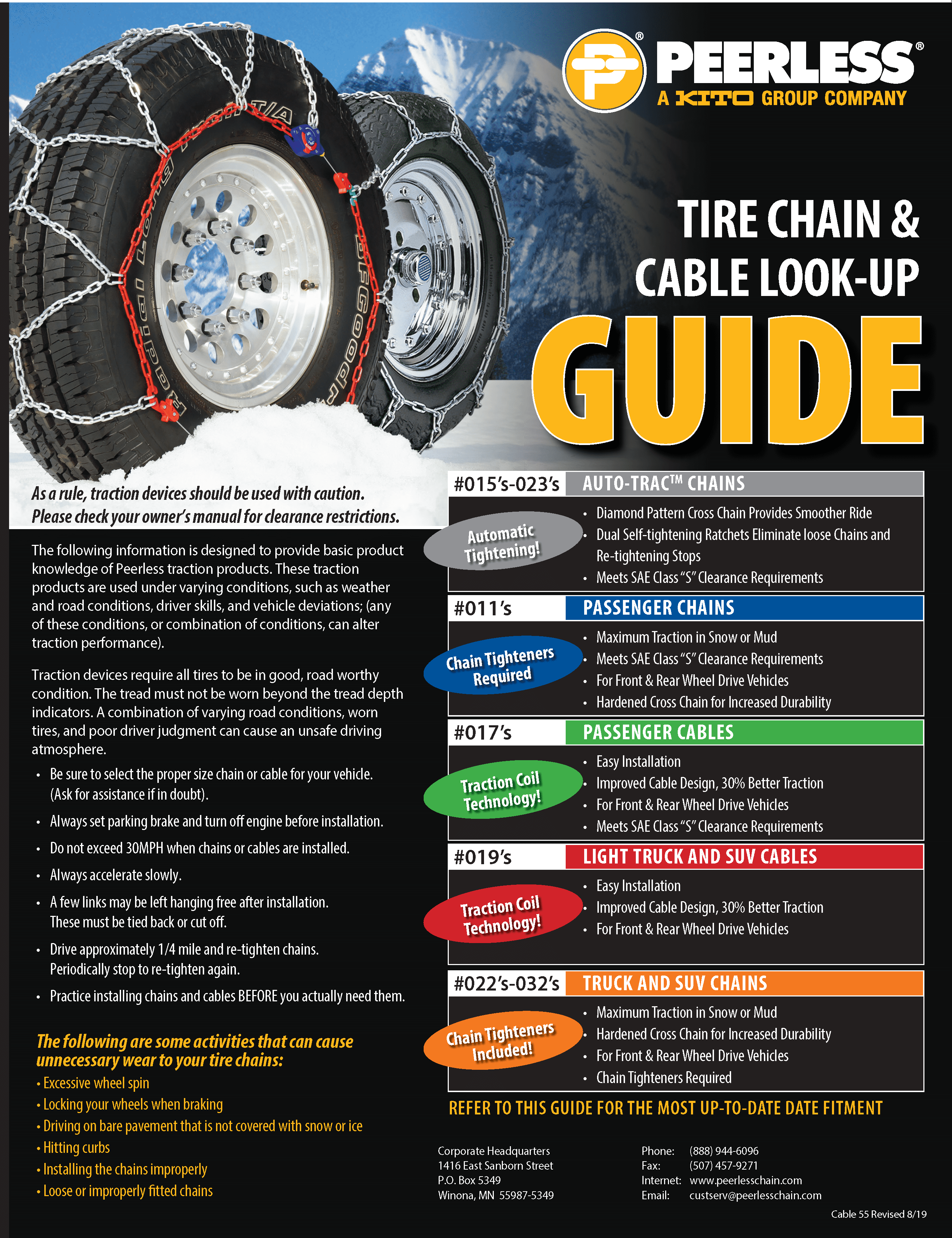 Auto Trac Tire Chains Size Chart