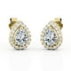 thumbnail image 1 of JeenMata Aros con Halo de Moissanita en Forma de Pera de 2,2 Quilates con Engaste Triple de Puntas en Baño de Oro Amarillo de 18 K sobre Baño de Plata, 1 of 5