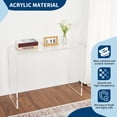 thumbnail image 3 of BeesClover Clear Acrylic Console Table, Modern Narrow Transparent Entryway Side Table for Foyer, Living Room & Dining Room, 3 of 8