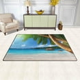 thumbnail image 2 of FREEAM Seychelles Beach Area Rug 3'x5', Sea Palm Tree Polyester Area Rug Mat for Living Dining Dorm Room Bedroom Home Decorative, 2 of 6