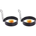 thumbnail image 1 of 2 Pack Egg Rings, Non-Stick Egg Rings, Poached Egg Rings, Egg Frying Rings (10.2cm2.1cm), 1 of 4