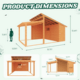 thumbnail image 3 of YODOLLA 12' x 20' Outdoor Wooden Storage Shed in Brown– Perfect for Backyard BBQs, Garden Tools, and Equipment Storage, 3 of 8