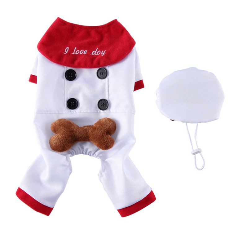  Coomour Cook Cat Costume Funny Pet Clothes with Cook Hat  Kitten Cosplay Clothing Puppy Chef Shirt for Small Dog Outfits (L,White) :  Pet Supplies