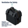 thumbnail image 3 of Attwood U1 Small Series 16 Vented Marine Boat Battery Box with Mounting Kit and Strap, Black, 3 of 7