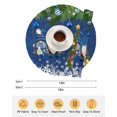 thumbnail image 6 of 13 Inch Round Placemats Set of 6, Blue Gnomes Christmas Non Slip Heat Insulation PP Table Mats, Xmas Tree Weeping Balls Snowflake Washable Place Mats for Kitchen Dining Party Table Decor, 6 of 7