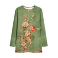 thumbnail image 6 of Stamzod Long Sleeve Shirts Womens Vintage Business Casual Blouses with Pocket Casual Basic T-Shirts Green B XL, 6 of 7