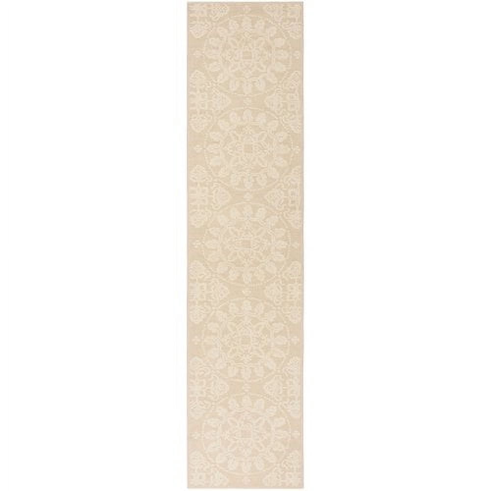 SAFAVIEH Martha Stewart Teraza Stucco Geometric Cotton Area Rug, Stucco, 6' x 6' Round