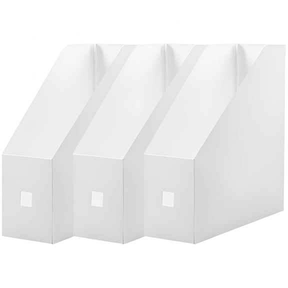 LAMIRO 3Pcs File Document Box Book Storage Rack Plastic Files Books Holders Office Magazine Holder Magazine File Holder 1.61X9.43X3.54In