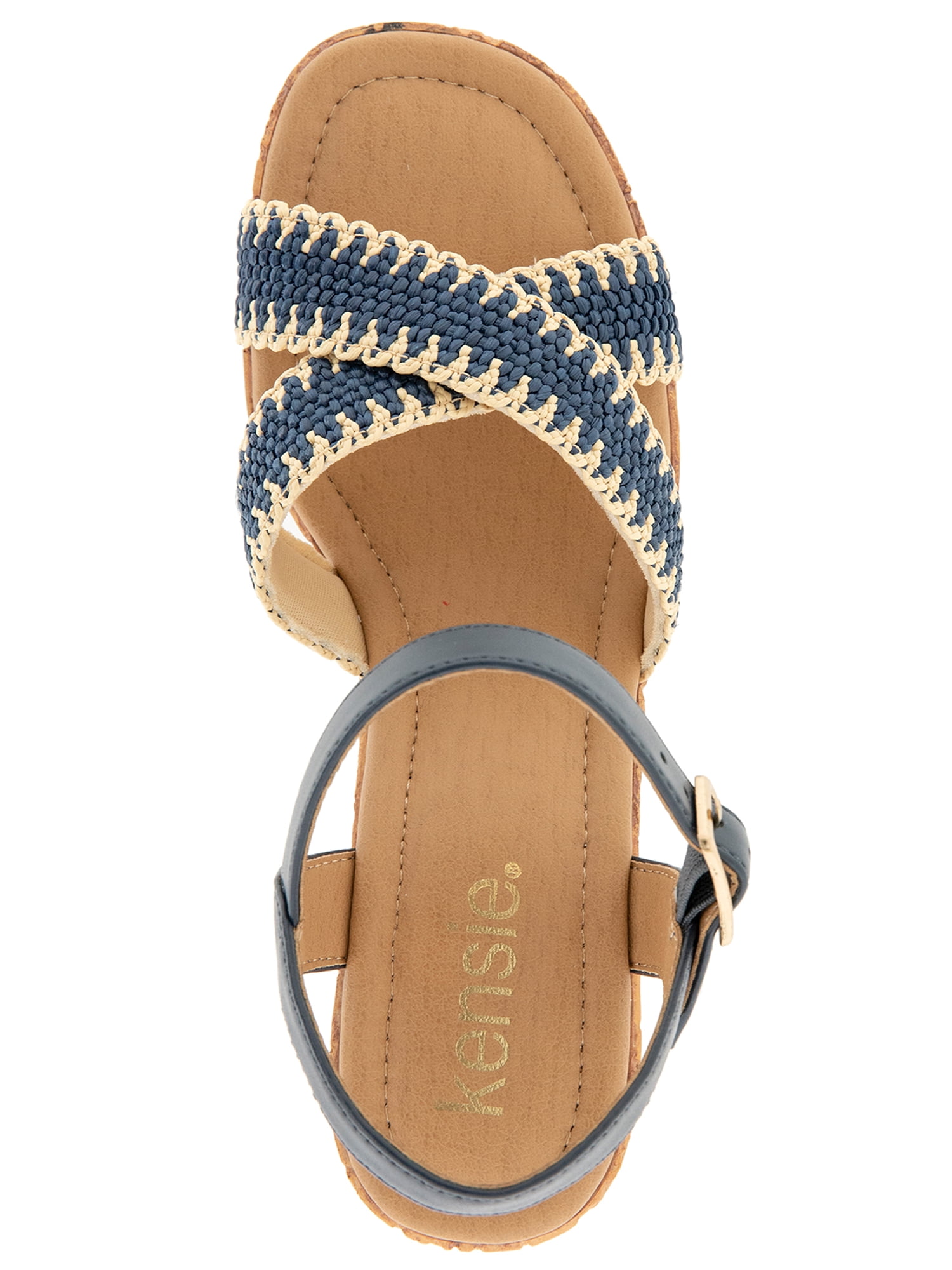 Kensie Women's Sanya Raffia Platform Heeled Sandal