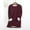 Wine, variant on Fesfesfes Women's Plush Sweatshirt Casual O-Neck Long Sleeve Solid Ladies Sweatshirts Blouse Tops