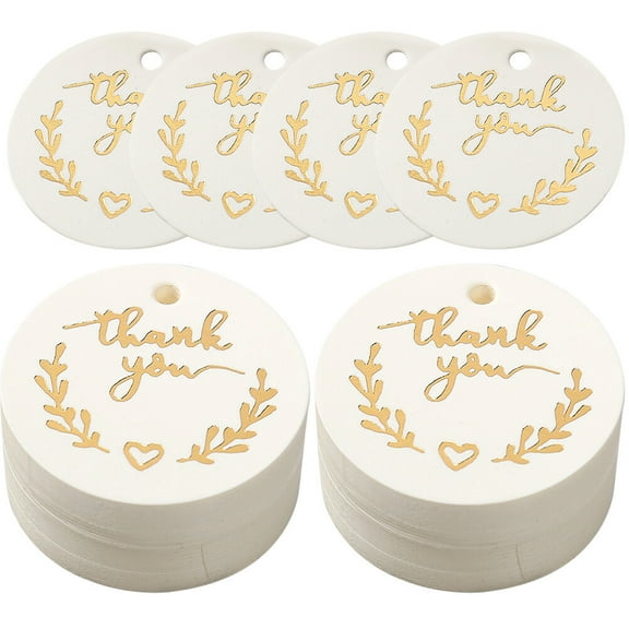 100 Pcs Exquisite Thank You Labels Bronzing Tag Party Decorations Celebrating