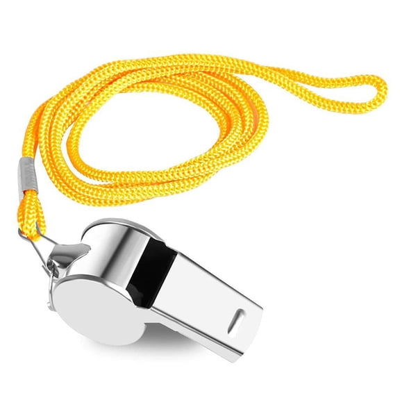 Snmubt Sports Whistle with Lanyard, Stainless Steel Emergency Whistle for Coaches Sport Training Lifeguard, Silver