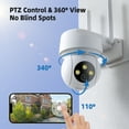 thumbnail image 4 of Security Camera Outdoor, Pan Tilt Security Camera 360View, 2K PTZ Outdoor Dome Surveillance Camera with Motion Detection,24/7 Recording,Smart Siren,2-Way Audio, Color Night Vision, 4 of 8