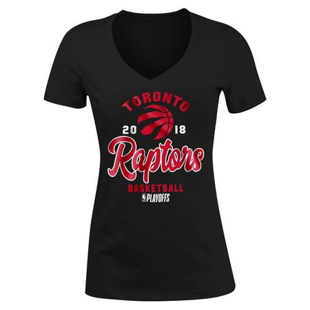 - Toronto Raptors New Era Women's 2018 NBA Playoffs Baby Jersey V-Neck T-Shirt - Black