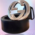thumbnail image 5 of Gu-cci Black Leather Belt with Silver Buckle, 5 of 5