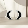 thumbnail image 5 of AeraVida Adorable Midnight Sky Crescent Moon Black Onyx and Sterling Silver Stud Earrings Cute and Trendy Casual Wear Jewelry Gifts for Women and Girls, 5 of 10