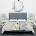 thumbnail image 2 of Designart 'Gold Lines on Pastel I' Geometric Bedding Set - Duvet Cover & Shams, 2 of 4