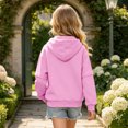 thumbnail image 6 of Jalioing Teen Girls Zip Up Hoodie Long Sleeve Solid Hooded Jacket Casual Comfy Sweatshirt Jacket with Pocket 4-15 Years, 6 of 8