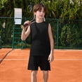 thumbnail image 6 of UACY Kids Boys Plain Sleeveless Tank Tops Tween Boys Summer Athletic Casual Crew Neck Soft Undershirt Autumn Versatile Tees (Black, 6-7 Years), 6 of 7