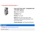 thumbnail image 2 of Front Left Trunk Latch - Compatible with 1993 GMC Typhoon 1992, 2 of 2