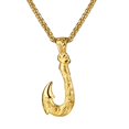 thumbnail image 1 of Collar OIDEA con colgante de anzuelo de acero inoxidable para hombre, 1 of 7
