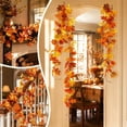 thumbnail image 4 of Fall Garland 26 Leaf Artificial Maple Vine Fall Decor for Fireplace Mantel Staircase Autumn Thanksgiving Harvest Home Decor 78.74in, 4 of 8