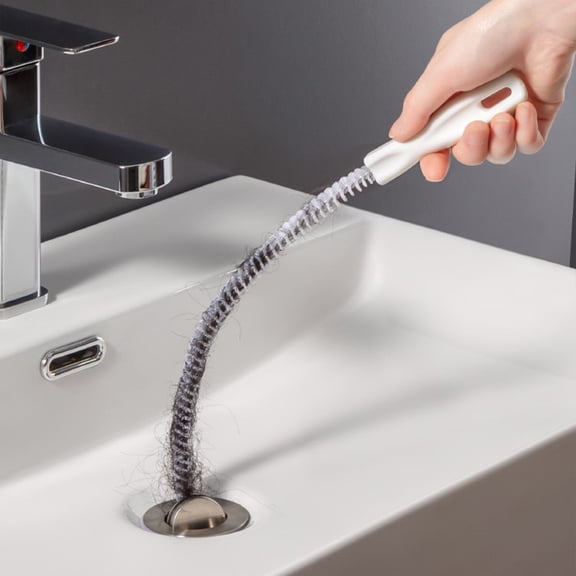 Sink Drain Overflow Cleaning Brush,24" Sewer Drain Brush,Bendable Long Pipe Cleaners,Dredging Cleaing Brush Sewer Hair Cather Tool for Kitchen Bathroom Bathtub Washbasin,Household Sewer Hair Catcher