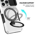 thumbnail image 2 of Allytechgroup Magnetic For iPhone 15 Pro Max Case with Ring, [1x Screen Protector] [Slide Camera Cover] Military Grade Drop Protection Back Cover For iPhone 15 Pro Max, White, 2 of 10